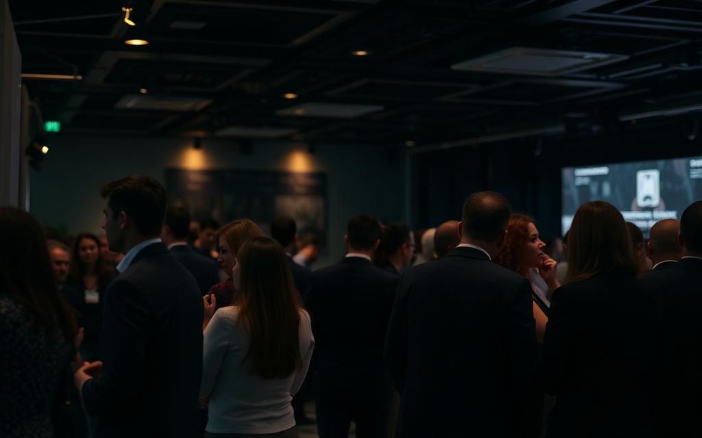 Investors and founders networking at a summit